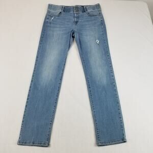 Apt 9 Jeans Womens Size 14 Tummy Control Straight Light Wash High Rise